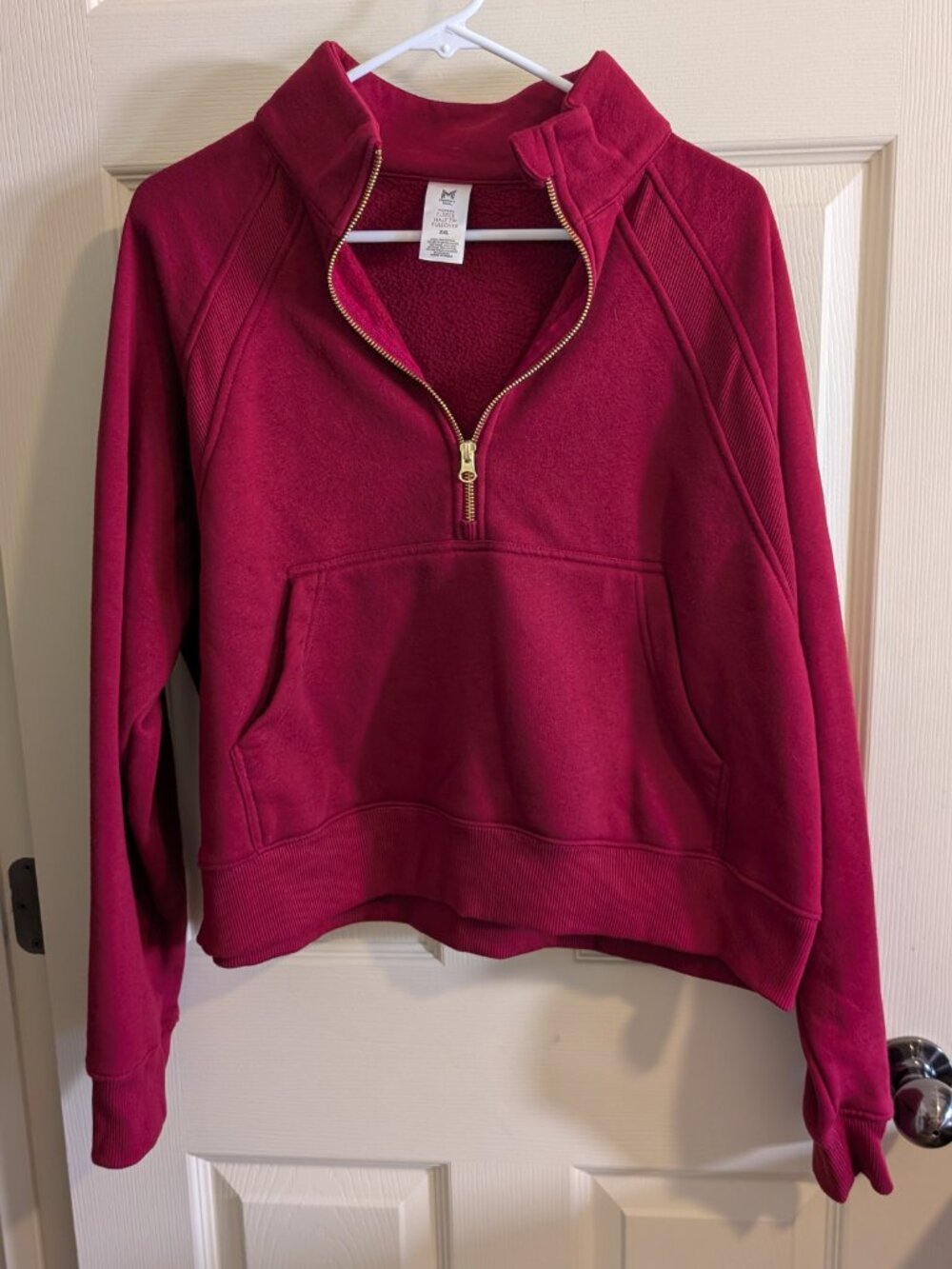 Members Mark Womens Size XXL Fleece Half Zip Pullover Maroon